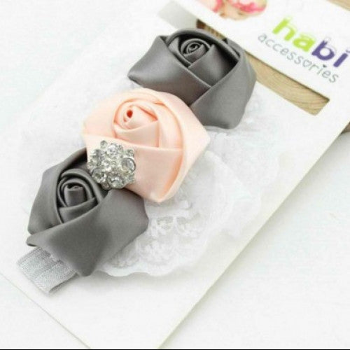 Fashion Elastic Headbands Rose Flower Crystal